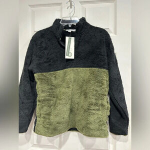 Threads 4 Thought Girls Size 14 Sherpa Colorblock Popover Kids Fleece Jacket NWT